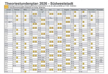 Theorieplan Fahrschule easy4rider Karlsruhe