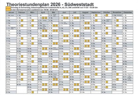 Theorieplan Fahrschule easy4rider Karlsruhe
