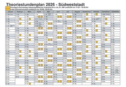 Theorieplan Fahrschule easy4rider Karlsruhe